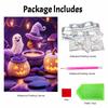 DIY Frameless Pearl Bead Painting Kit Halloween Theme Sparkling Canvas Art Creative Gift for Craft Lovers