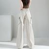 Fashionable American Cargo Pants for Women Summer High Waist Slimming Wide Leg Retro Casual Outfit
