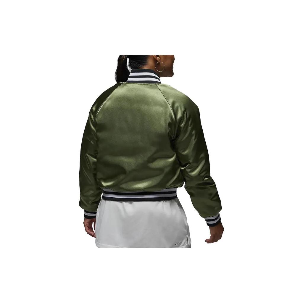 Jordan Jackets Women's Light Olive Yellow Baseball Collar Moderate Other (Unisex) Jackets FB5154 340
