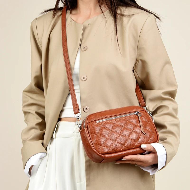 

Женская сумка через плечо из натуральной коровьей кожи, высококачественные сумки через плечо, повседневные сумки класса люкс