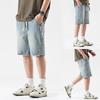New Summer Nostalgic Trend Japanese Loose Five-point Pants Men's Tapered Denim Mid-trousers