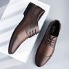 Fashion Genuine Leather Mens Shoes Lace Up Casual Business Footwear Point Toe Office Formal Shoes Luxury Brand Male Oxford Shoes