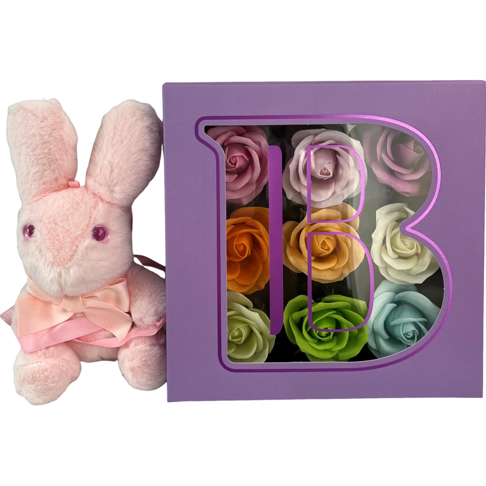 Soap Flower Bath Bomb Bath Fragrance Bath Petal Bloom BOX Fresh Rabbit Pink Gift Set Present Box Plush Toy Christmas 838064 Q-FLA