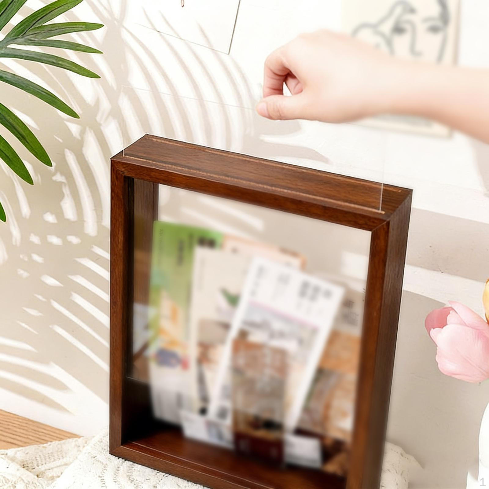 

Shadow Box Travel Display Frame Double Sided Clear Case for Memorabilia Handicrafts Artwork 6 inch