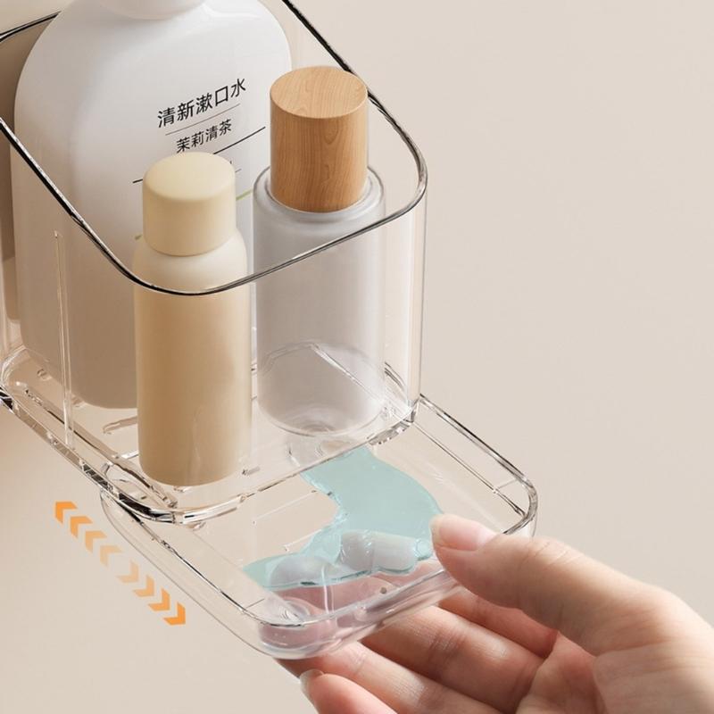 Drillless Installation Bathroom Organizers For Electric Toothbrushes And Accessories Durable Plastic Storage Rack Space Saving Design