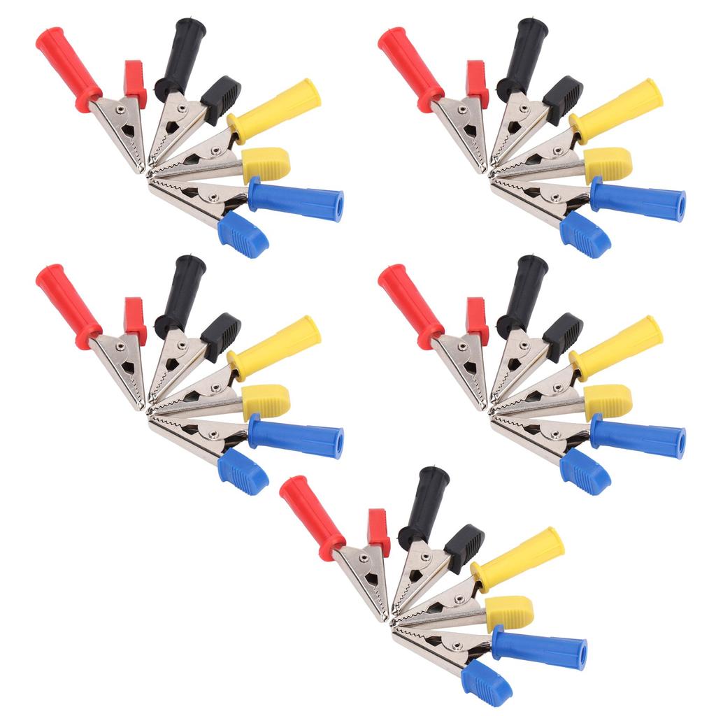 5Set Test Leads Clips Brass PVC Car Battery Charging Tests Clamp with 4mm Jacks for Wires