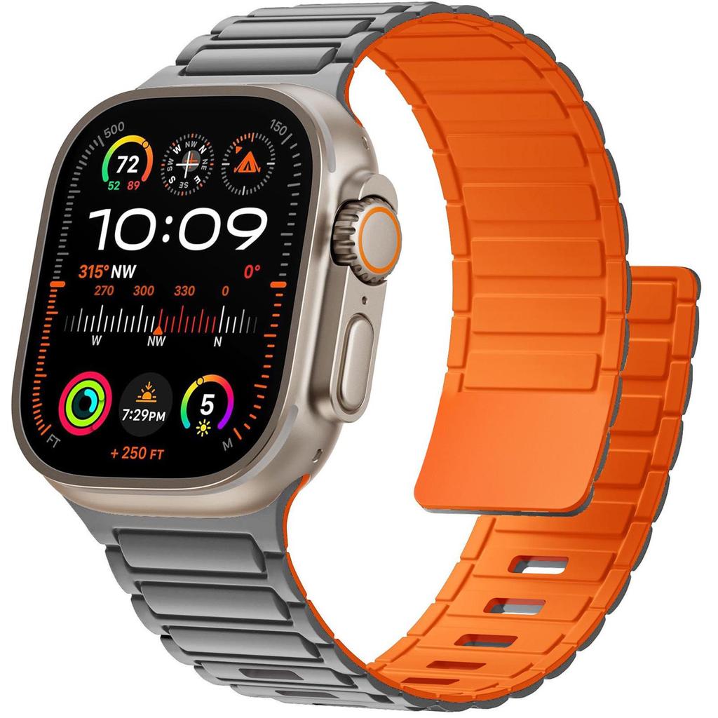 Strong Magnetic Silicone Strap for Apple iWatch S11 - Ultra Secure Three-Bead Buckle