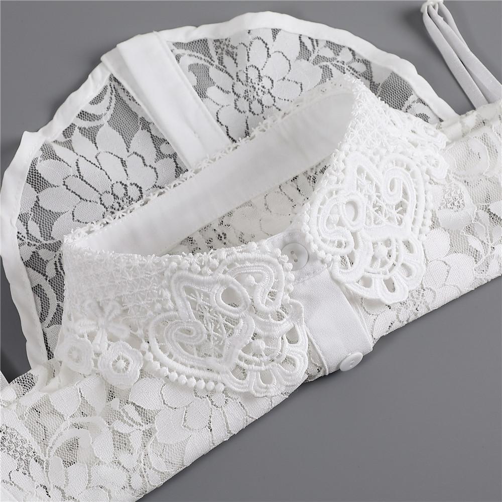 

Женская кружевная блузка с вырезами, со съемным фальшивым воротником-чокером, съемная полурубашка, женский модный топ