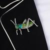 Women Locust Grasshopper Rhinestone Inlaid Insect Brooch Pin Bag Jacket Decor