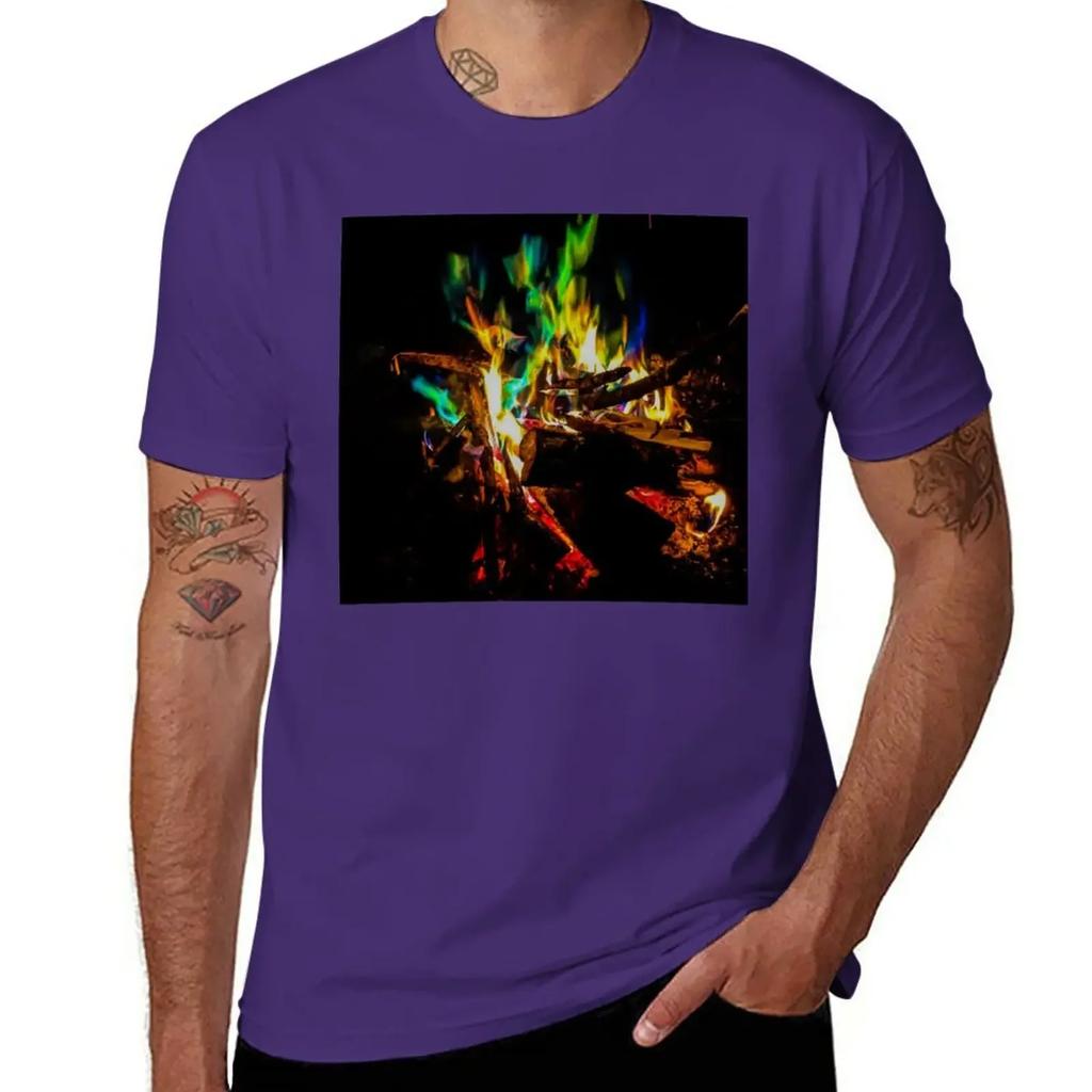 Feuer T-Shirt ästhetische Kleidung Sportfans Hippie-Kleidung Fruit of the Loom Herren T-Shirts