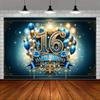 16th Birthday Celebration Banner - Polyester Fiber Party Decoration, Suitable for Home, Garden, Studio and Outdoor Activities