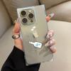 Clear Square Back Tube Case Protection For iPhone 14 Pro Max 16 ProMax 13 12 15 Plus 11 Heart Bottle Pattern
