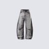 ZYLLO Men's Vibe Distressed Straight Gray Jeans Street Sweatpants Spring Cool Cowboy Trousers High Waisted Wide Leg Male Denim Pants