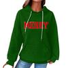 Women's Fashion Loose Hooded Pullover Long Sleeve Plaid Sweatshirt With Drawstring, Drop Shoulder, Pocket, Christmas Print Top