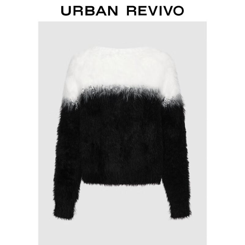 

UR Women s Fuzzy Color Block Cropped Knit Sweater XXS