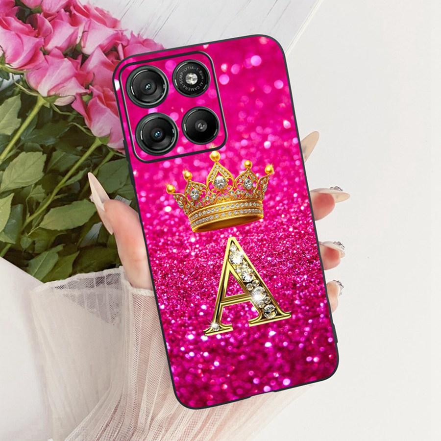 

Case For Motorola Moto G15 G17 Power Phone Cover Cute Crown Letters Soft Silicone Cases For MotoG15 g 17 Power Bumper 6.72 Moto G15 Power