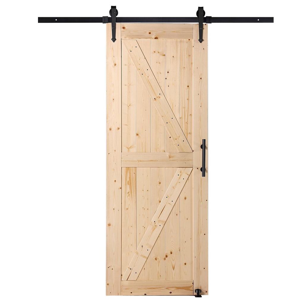 Barn Door and Hardware Kit 30" x 84" Wood Sliding Barn Door Kit Smoothly