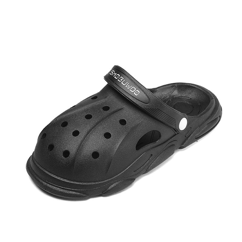 

Горячий стиль, парные тапочки, мужские нескользящие домашние легкие тапочки, пляжная обувь, мужская уличная водонепроницаемая популярная садовая обувь 44-45 чёрный