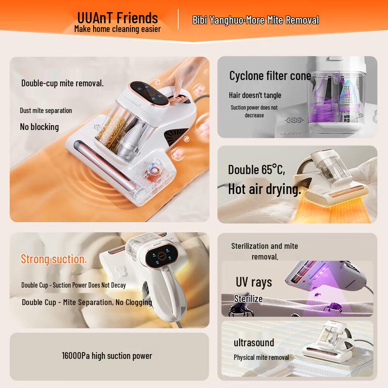 UWANT M300SE Dual-Cup UV Ultrasonic Mite Removal Vacuum