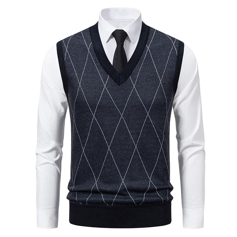 Langsha Men's V-Neck Sleeveless Pullover Vest
