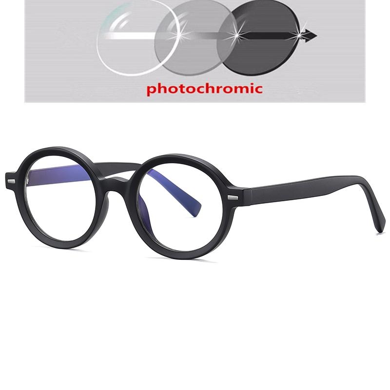 Women Men Anti Blue Rays Round Prescription Glasses For The Nearsighted Rivet Frame Student Myopes Lunettes 0 -0.5 -0.75 To -6.0