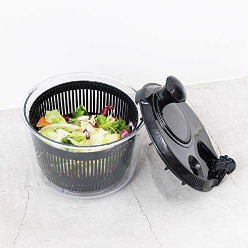 Pearl Metal Salad Spinner, Vegetable Drainer, Limited Edition, Black, BLKP, AZ-5085