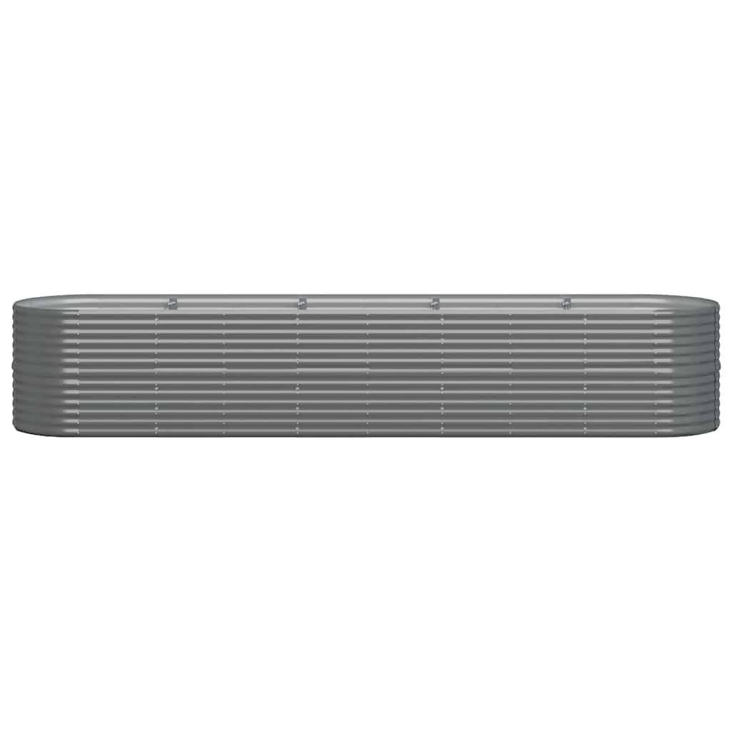 vidaXL Hochbeet Verzinkter Stahl 368x80x68 cm Grau