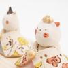 Fukubeya Seto Ware Hina Dolls, Peach Blossom Design, Cat Hina Dolls, with Stand and Screen, Modern and Cute, Perfect for Gifts (Cat)