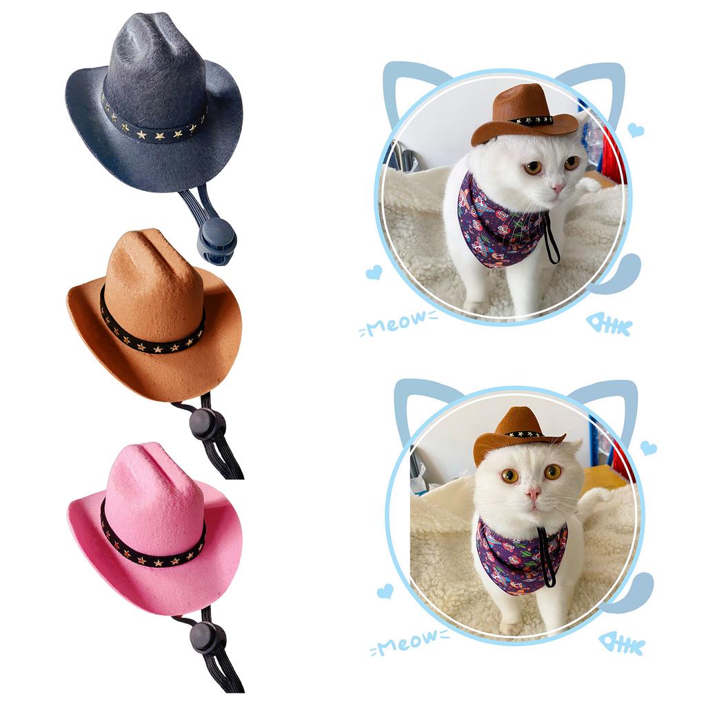 Pet Cowboy Hat Headwear Hat for Dogs/Cat Festival Gift Cosplay Supplies Cowboy Hat Props Headwear Kitten Knight Cap