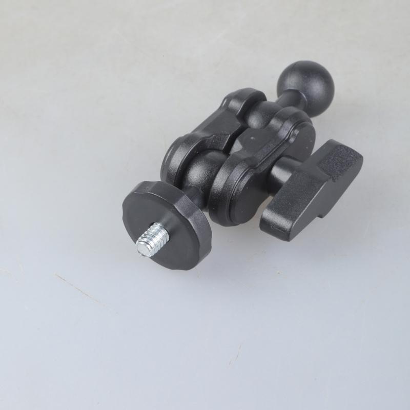 Modifiable 360 Degree Whirling 17mm Plastic Sphere Joint Link 1/4 Foot Thread For Camera Phone  Car Motorbike Mount