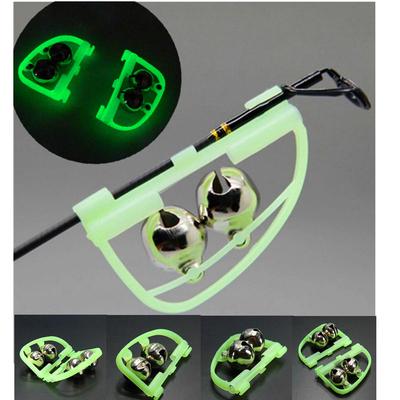 10Pcs Sea Night Fishing Accessory Rod Tip Poissons Morsure Lumière DEL Double sonnette d/'alarme
