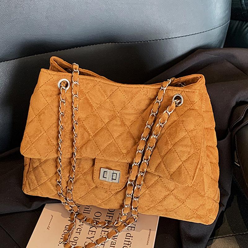 Modna torebka typu commuter z łańcuszkiem w kształcie diamentu, damska, zimowa, nowa torba typu tote, casualowa, prosta torba na ramię