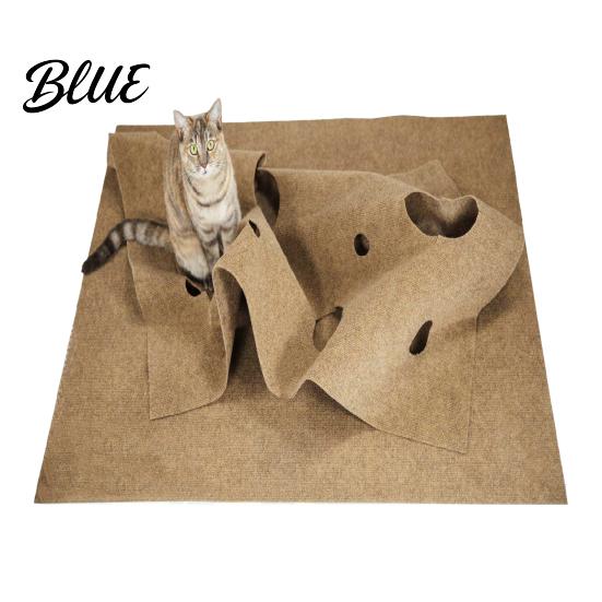 Filz-Tunnel für Katzen mit Gucklöchern Verstecklöchern Faltbare Große Interaktive Spielmatte Versteckspiel Spielzeug Versteckhöhle Indoor Katzen Beschäftigungsaktivität