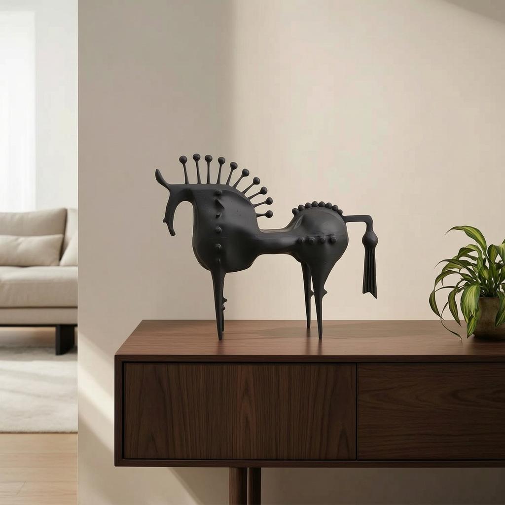 Horse Figurine Abstract Horse Sculpture Decor Minimalist Decorative for Home Decorators, Living Room, Office