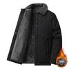 Men's Plus Velvet Fur Collar Winter Coat - Middle-Aged, Loose Fit Cotton Jacket