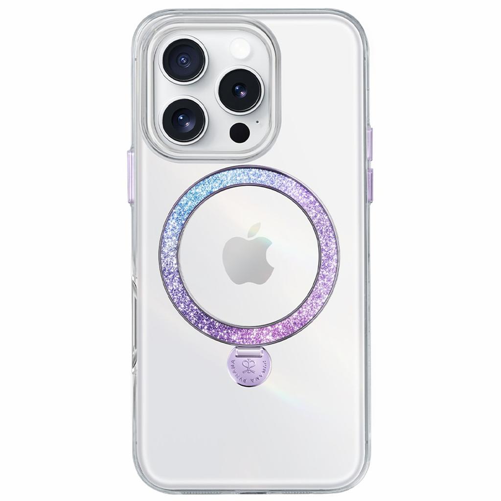 PYNANA PN-16G2 For iPhone 16 Pro Clear Case Kickstand TPU+PC Phone Cover Compatible with MagSafe