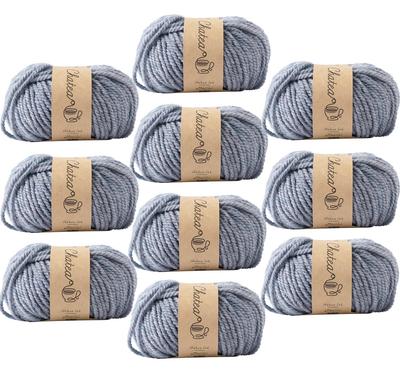 Knitworm Wool 10 Chatty Extra 25g Yarn, Balls, Melange, Thick, (Approx. 34m), 60% Acrylic, 40% Wool, 3.Rain