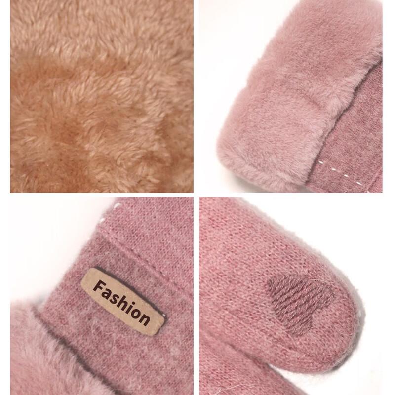 Hengyuanxiang Women's Wool Color-block Warm Gloves