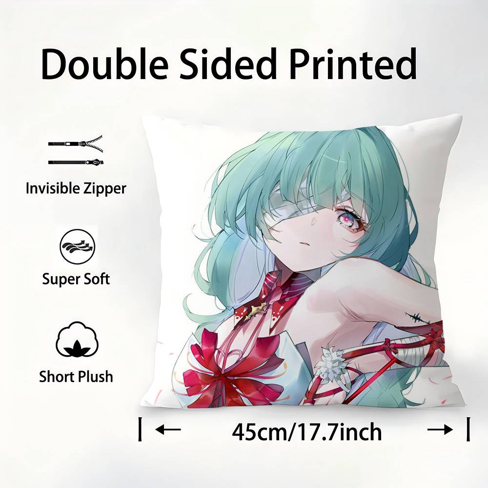 Phoebe phrolova Wuthering Waves Kissenbezug Plüschstoff Weicher Kissenbezug Beidseitiger Druck Kissenbezug Haushaltsgeschenke