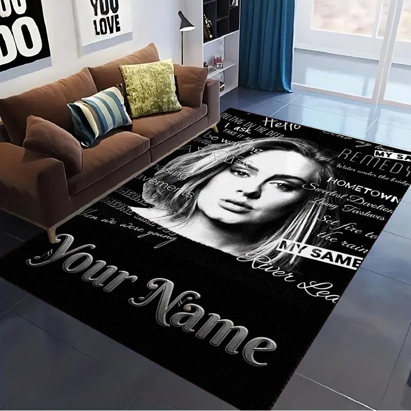 Name Custom Adele Carpet Rug for Living Room Bedroom Home Sofa Decoration,Kids Play Non-slip Floor Mat