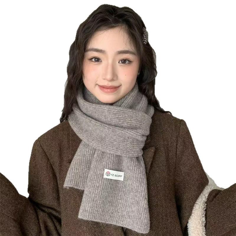 New Knitted Short Scarf for Women in Autumn and Winter Wool Soft and Skin Friendly Scarf for Students  Korean Version Male Couple Versatile