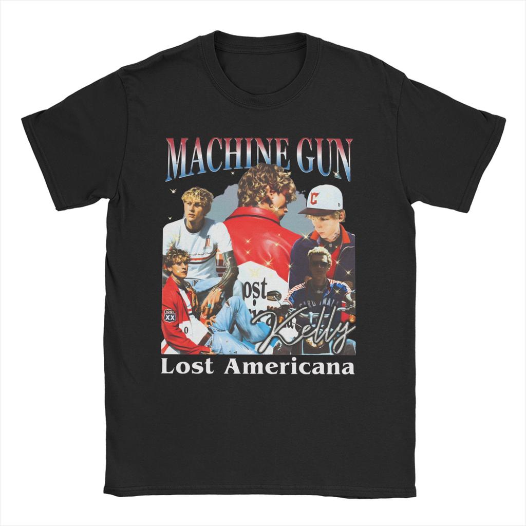 Unisex Women MGK Lost Americana Tour Rock T Shirts Pure Cotton Tops Hipster Short Sleeve O Neck Tees Birthday Gift T-Shirt