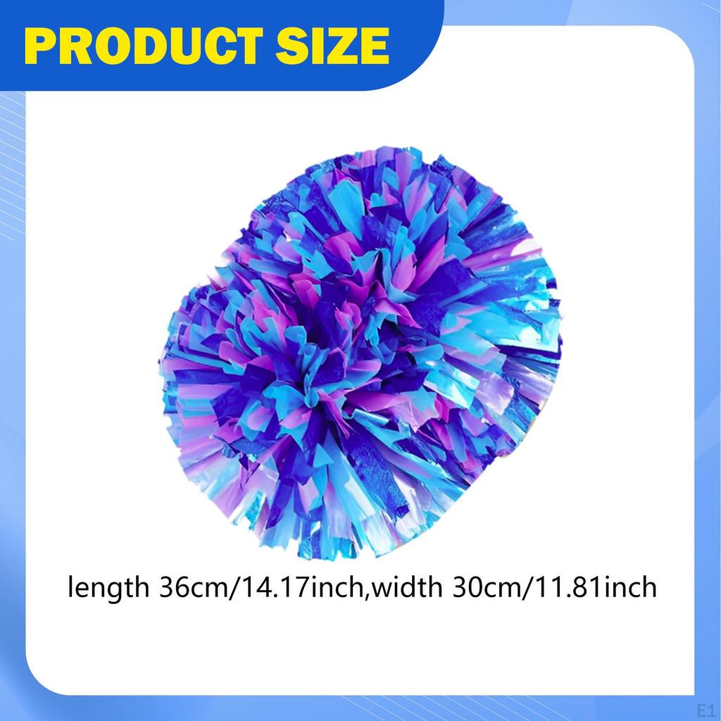 2x Cheering Squad Hand Flower Cheerleader pompoms Shiny Cheer Costume Accessory Cheerleading Pom