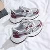2025 New Sports Shoes Women's Spring and Autumn Models Round Head Lace-up Breathable Mesh Surface Non-slip Heightening Thick-soled Casual Runnin