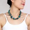 Bohemia Resin Stones Pendant Necklace for Women Statement Chokers