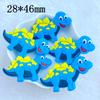 10pcs New Cute Cartoon Little Dinosaur Series PVC Flexible Glue Flat Back DIY Scrapbook Embellishment Phone Craft Decoration