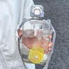 Square Flat Transparent Portable Water Bottle with adjustable strap lightweight for hiking school travel office