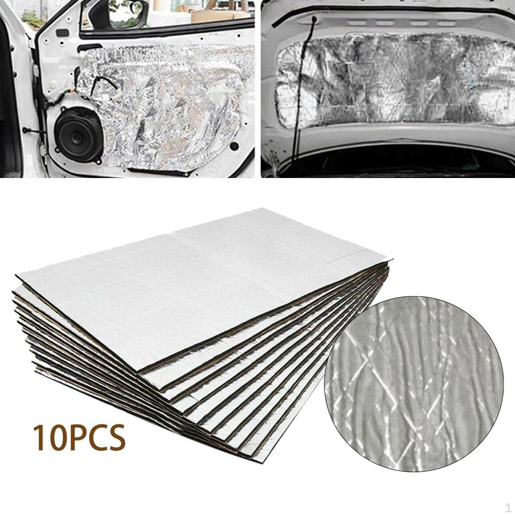 10 Pieces Car Deadening Insulation Mats Noise Reduction Deadeners for Interior and Exterior