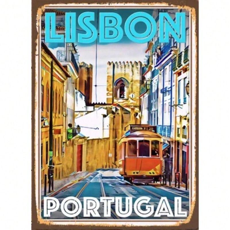 1 pc Retro Metal Wall Art Decor, Vintage Tin Sign for Office Living Room, 8x12 inches