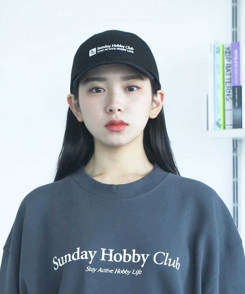 SUNDAY HOBBY CLUB Square Logo Curved Cap - Black